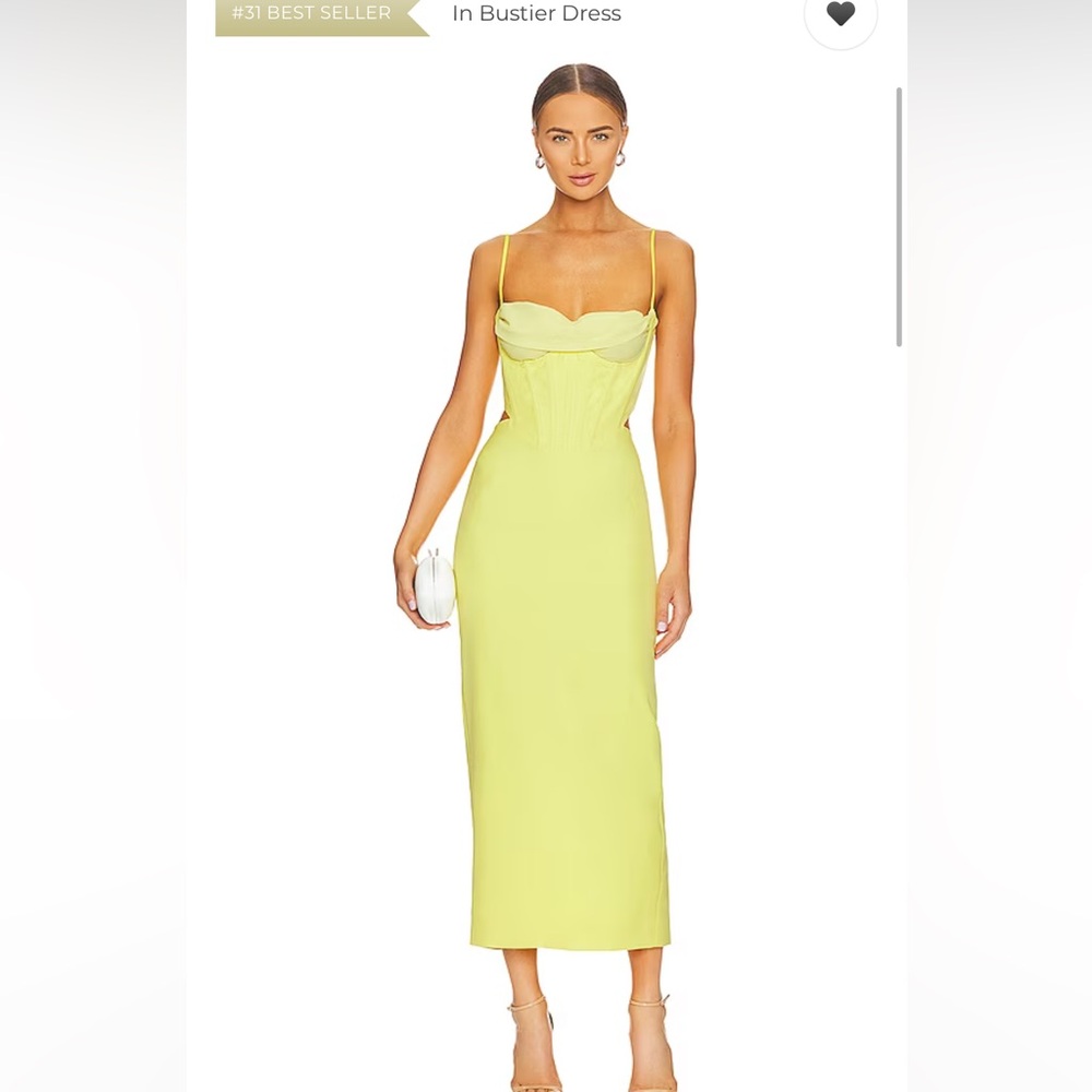 Bardot Lemon Bustier Midi Dress
